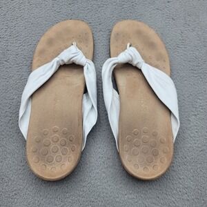 Vionic Sandals Womens 10 White Pippa Modern Knot Toepost Thong TVW5173